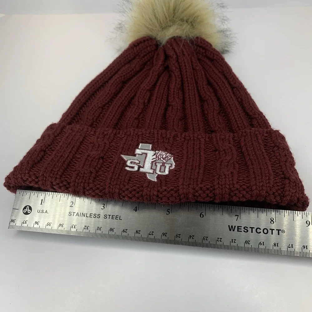 TSU Texas Southern University Toboggan Beanie OSFM Winter Pom Knit Hat Cap